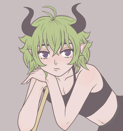 halfbody flat color